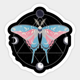 Transgender Luna Moth Celestial Cottagecore LGBT Pride Flag Sticker